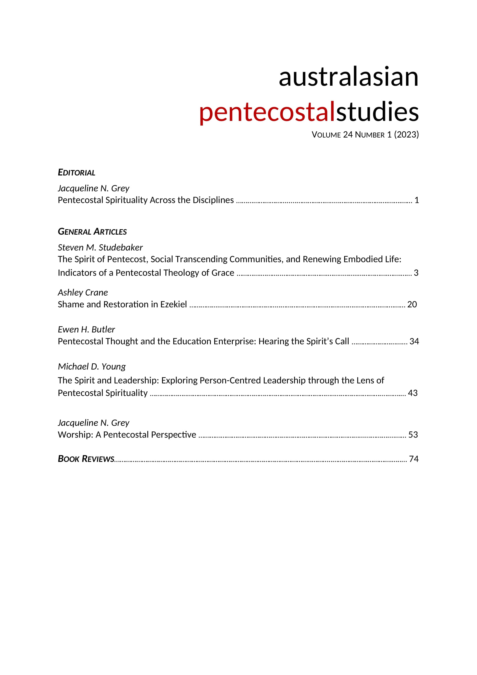 					View Vol. 24 No. 1 (2023): Australasian Pentecostal Studies
				